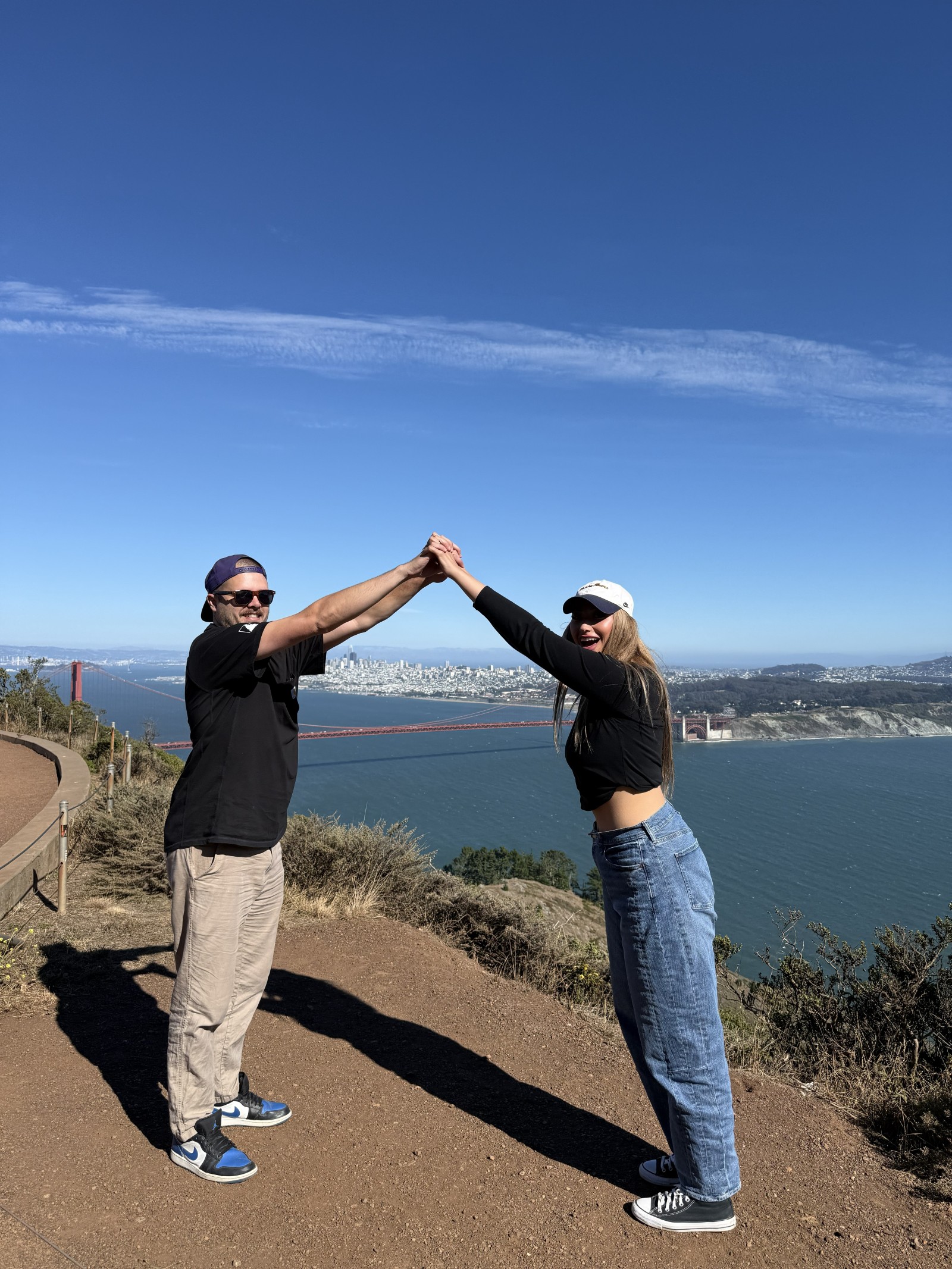 Dancing above the Golden Gate Bridge, San Francisco