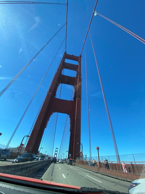Driving across the Golden Gate Bridge